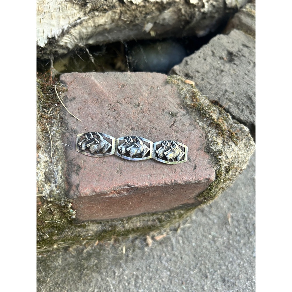 Vintage 925 Sterling Silver Scottie Dog Bar Brooch Scottish Terrier Pin